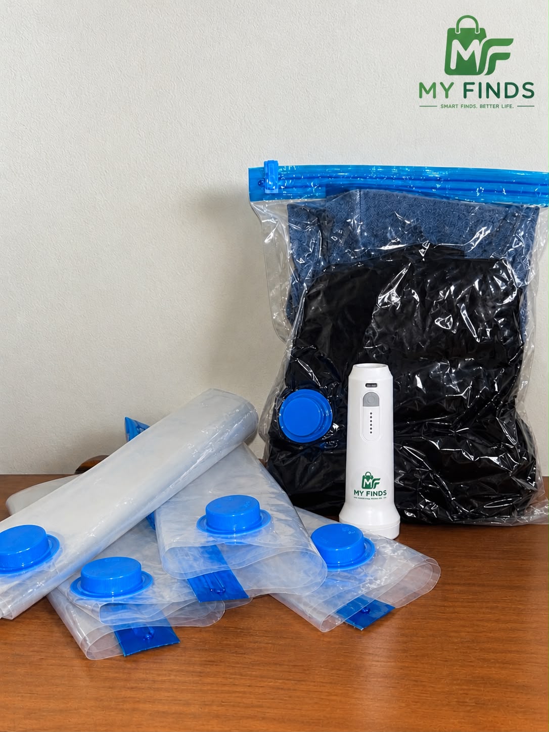 My Finds™ Compact Living Kit – Electric Vacuum Storage System (6 Piece)